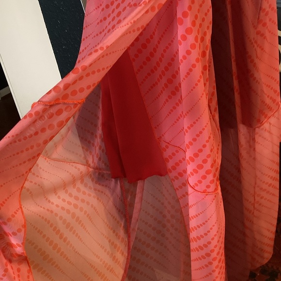 Urban outfitters  lined sheer midi strappy Barbie pink dress - Picture 5 of 9